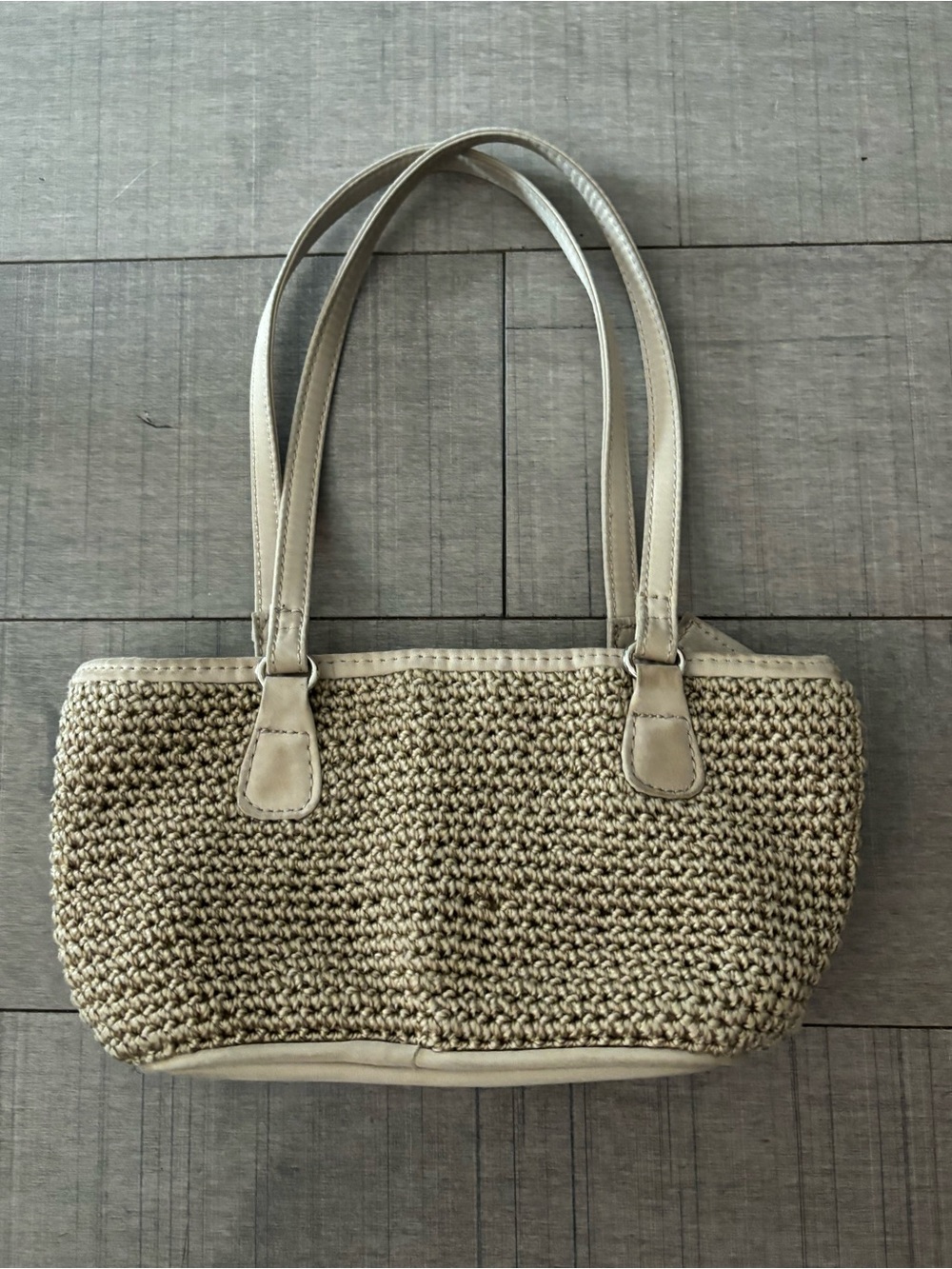 🌺5/$25🌺Mini Crotchet Bag-Soft Beige Handbag Faux Leather Strap